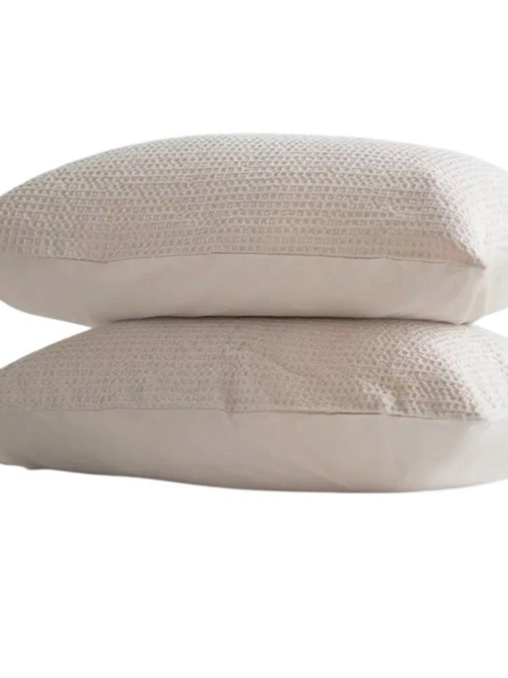 QUINCE Organic Cotton Waffle Weave King Sham one sand Textured Bedding
